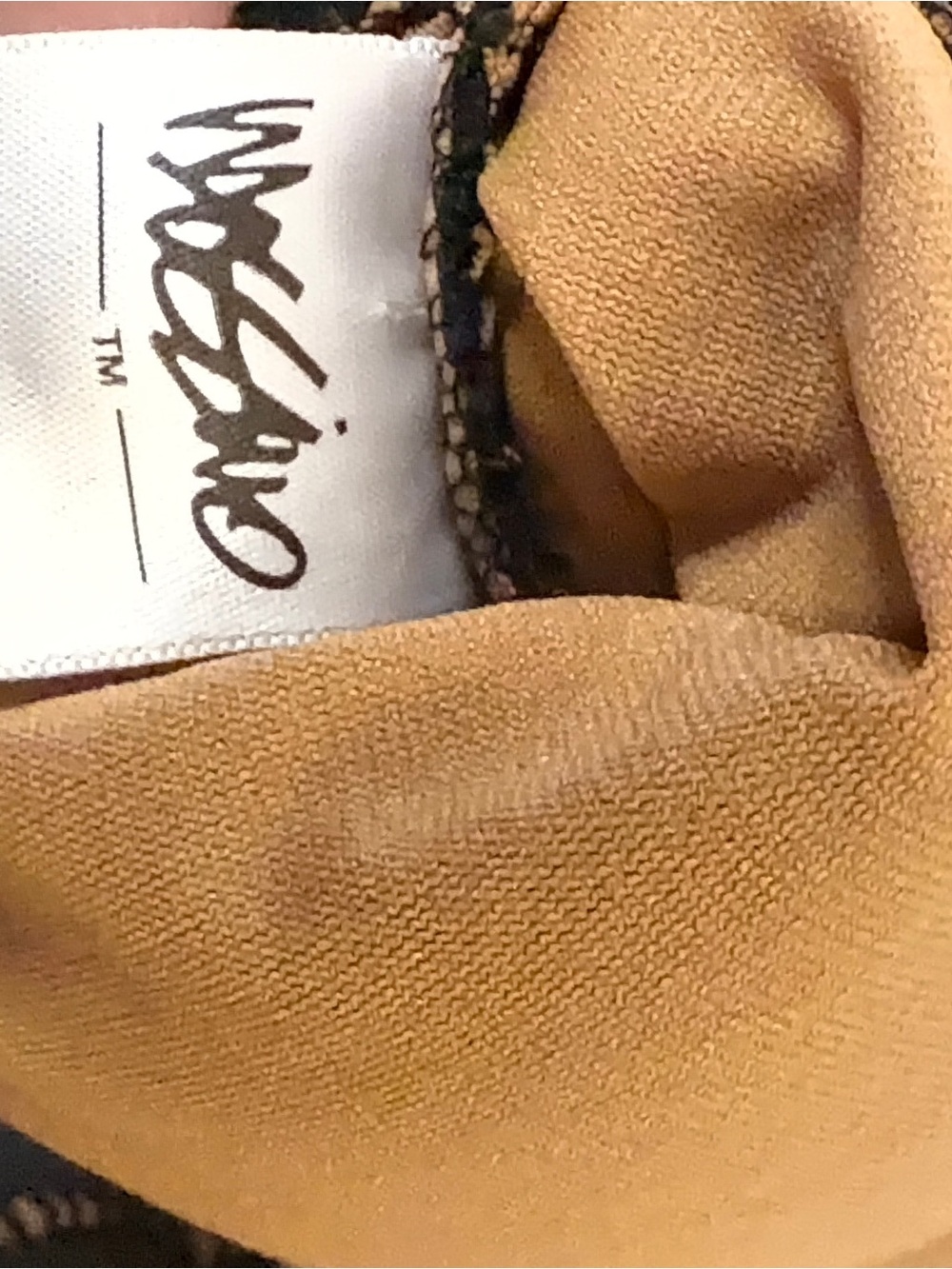 Mustard Lined Top with Visible Logo Tag